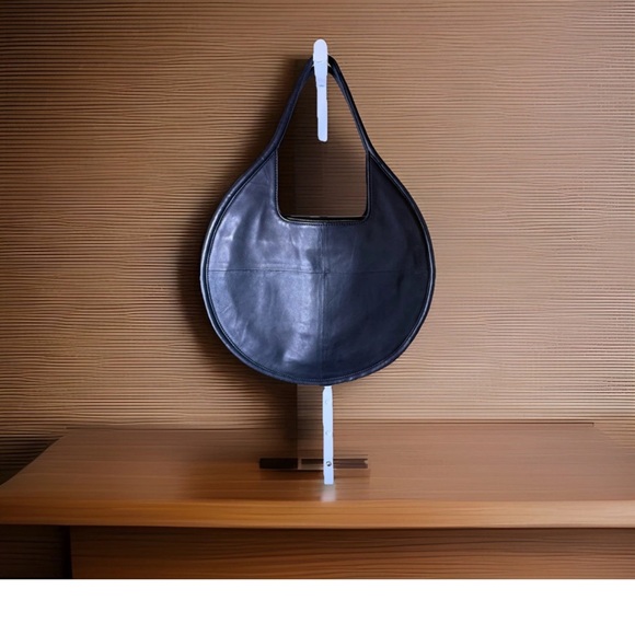 Anthropologie Julien Leather Tote Bag iBlack NWOT - Picture 3 of 8